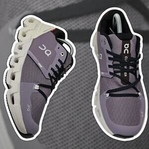 On Cloudflyer 4 Shark Pearl Womens 9 Running Shoe Athletic Sneakers Gray Purple